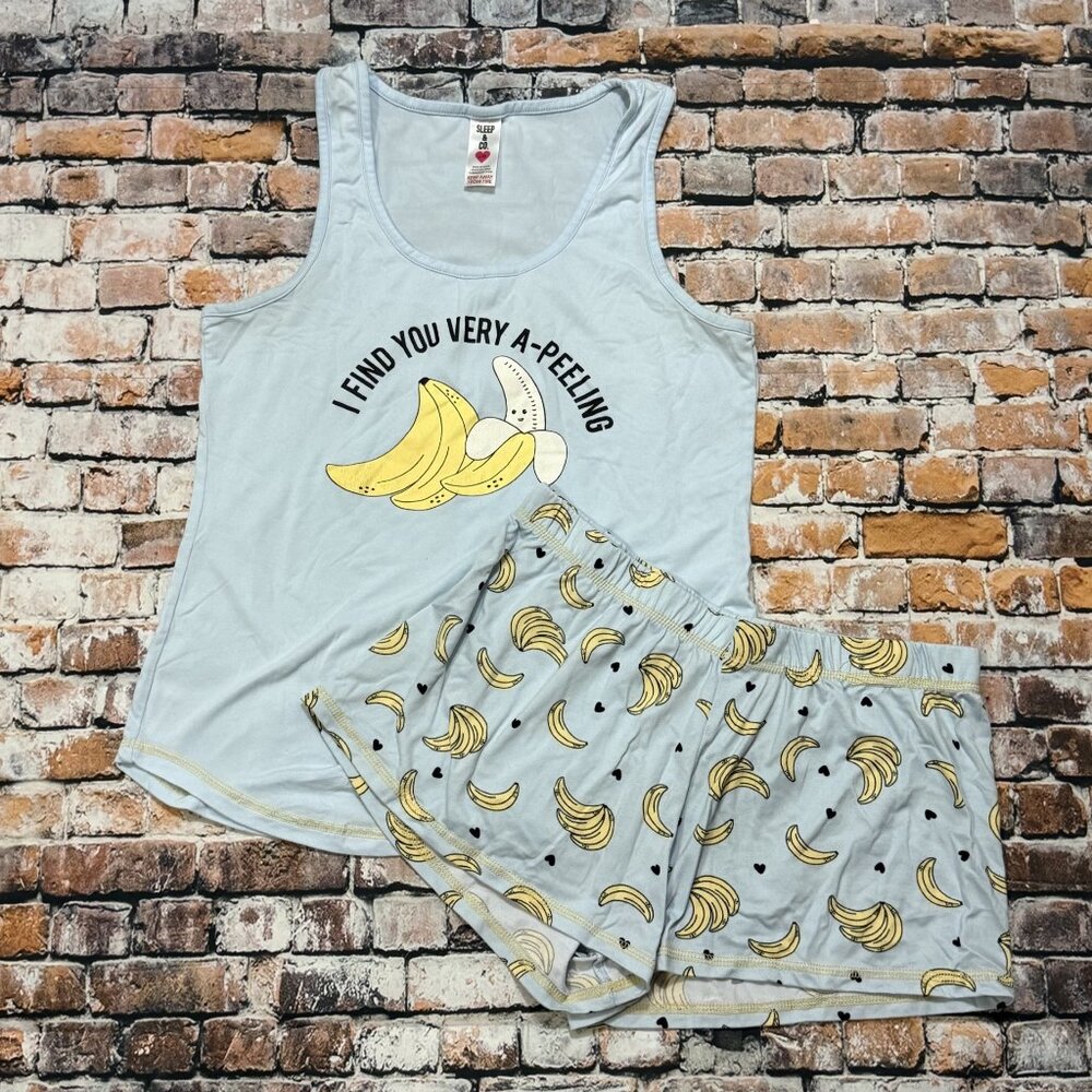 Sleep & Co Women's Pajama Set - Tank\Shorts - Size L - Very "A-Peeling" Banana